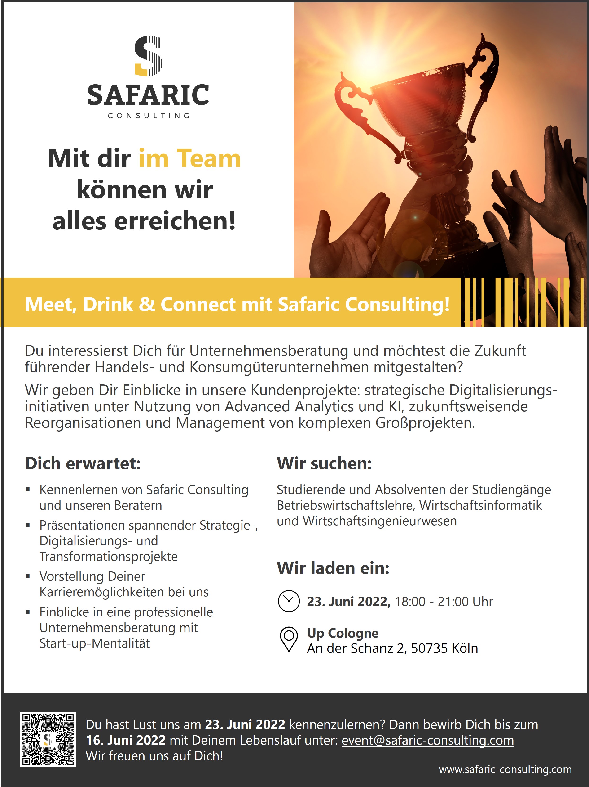 Meet, Drink & Connect Juni 2022 - Mit dir im Team können wir alles erreichen!
